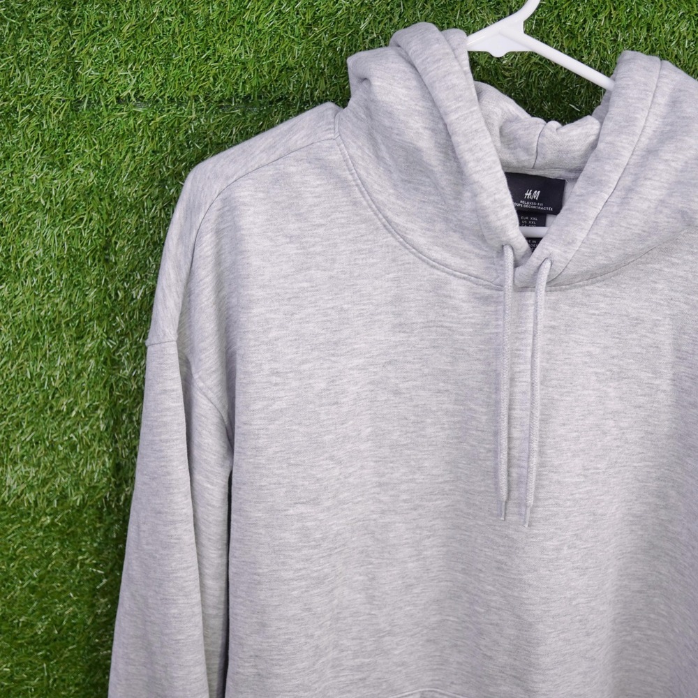 H&M Hoodie Gray Relaxed Fit Pullover Fleece - Men Size XXL